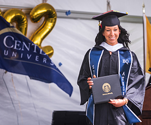 Young woman graduating at Centenary University